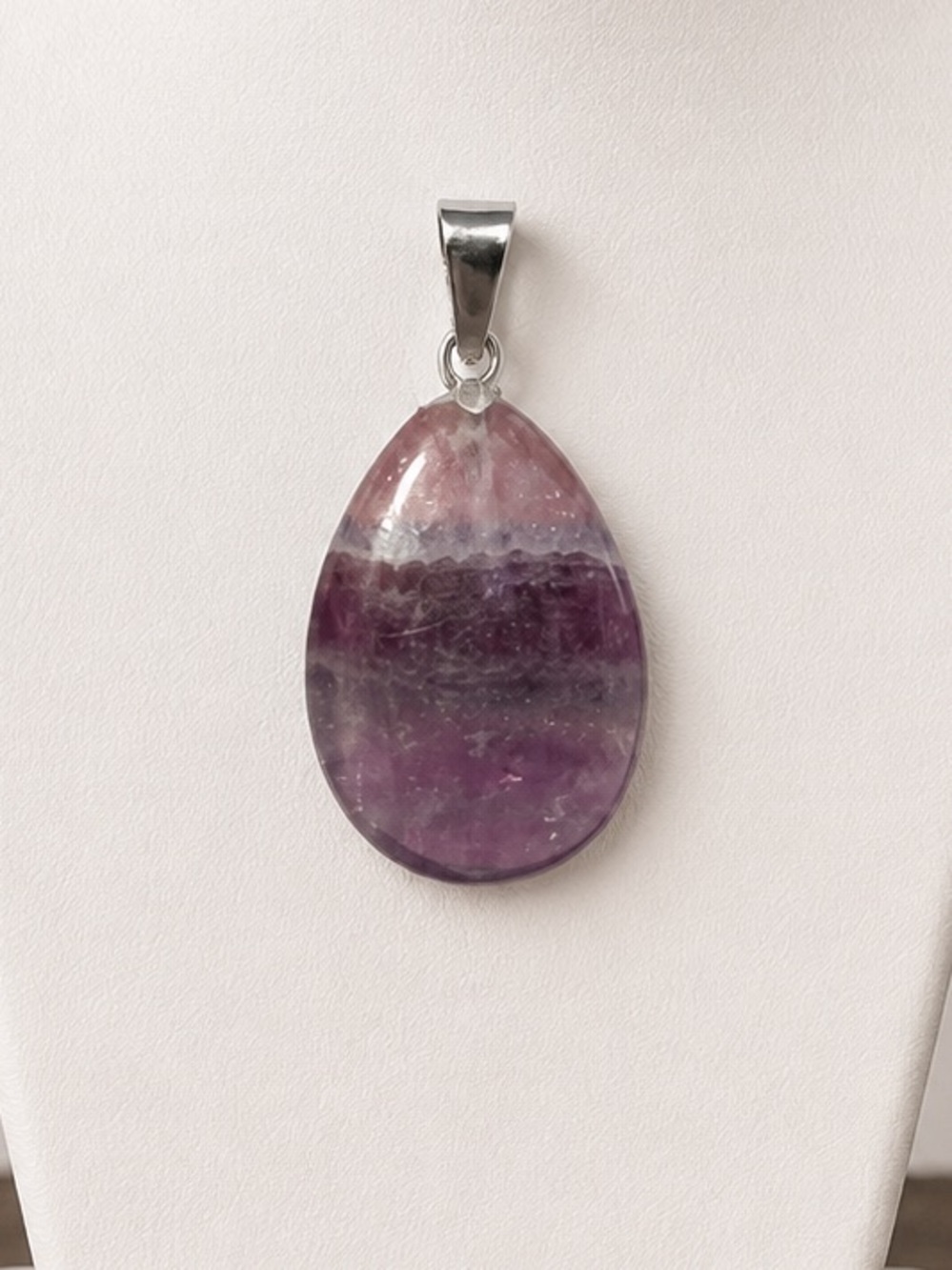 Fluorite teardrop pendant
